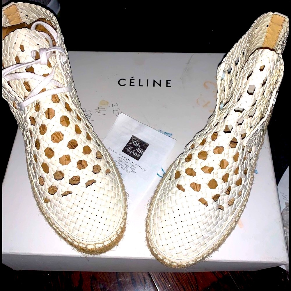 CELINE AUTH HI TOP ESPADRILLES